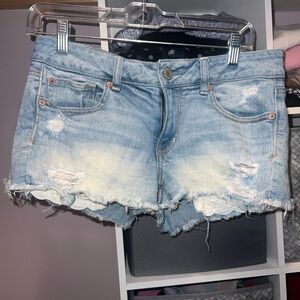 American Eagle Outfitters Blue Jean Shorts Distressed Casual